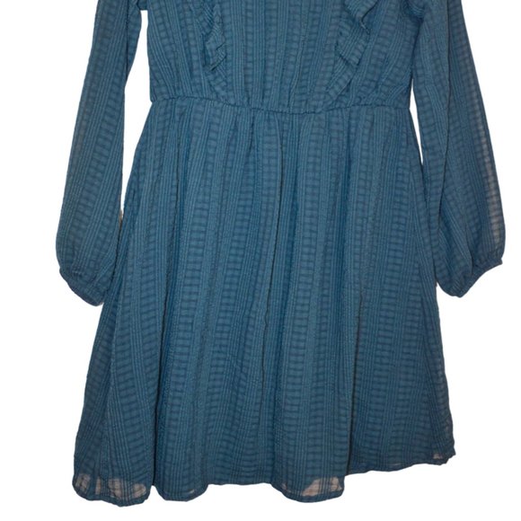 Wonder Nation Girls' Dress Dark Green Lining Ruffles Front Long Sleeves L(10-12) - Picture 7 of 8
